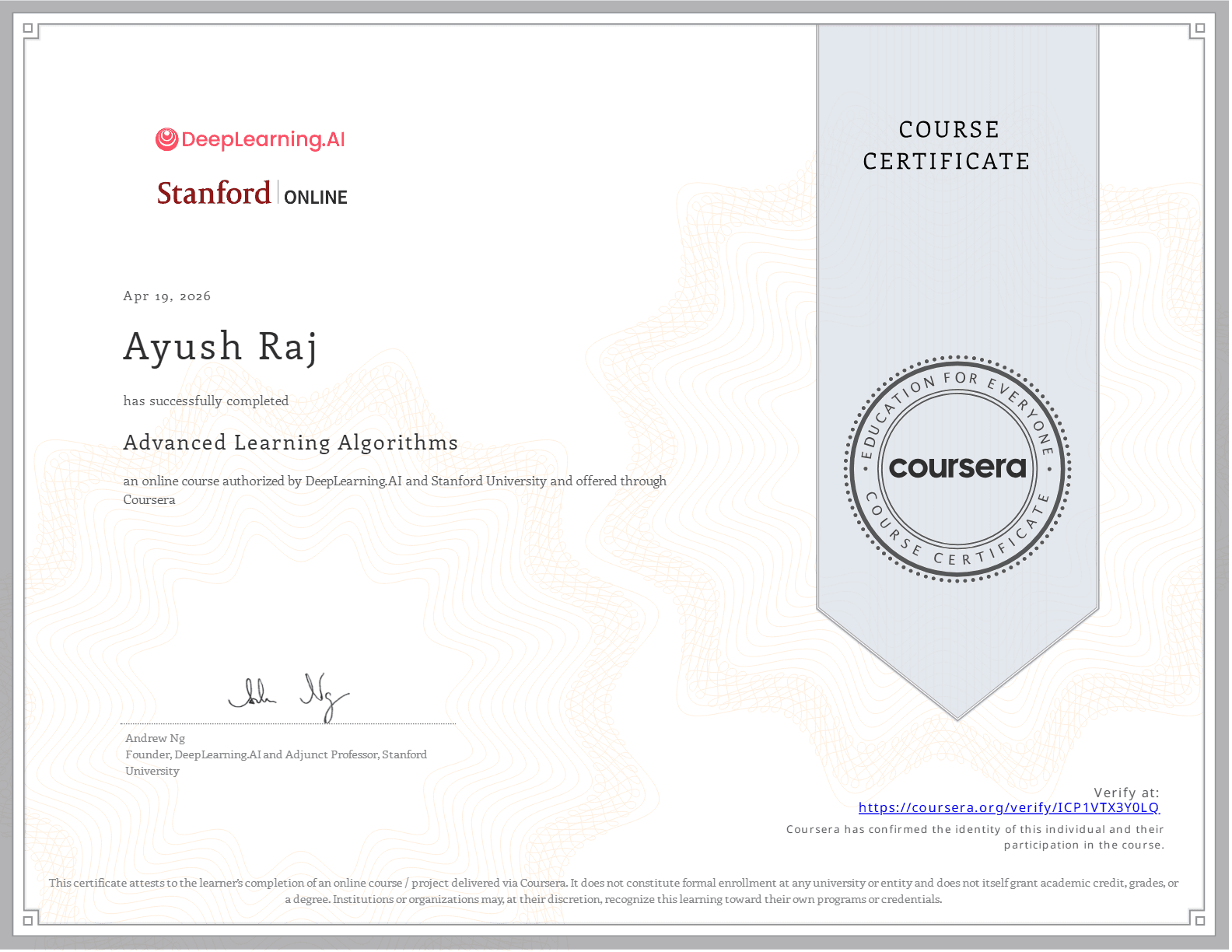 Advanced Learning Algorithms